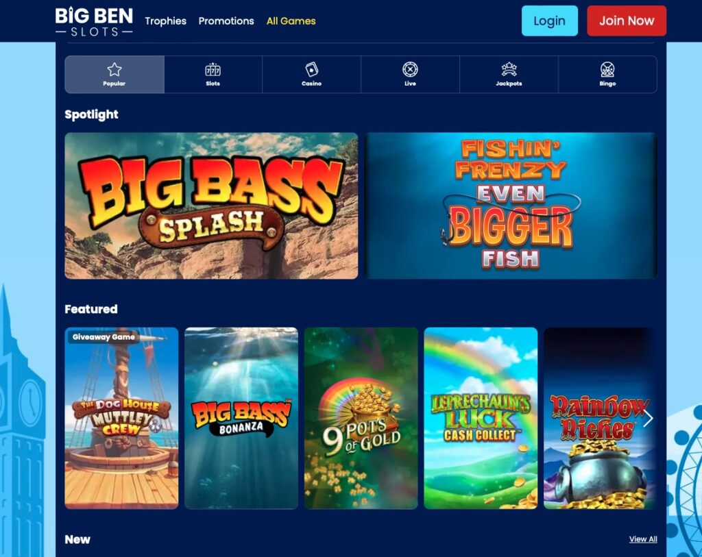 Big Ben Slots casino games