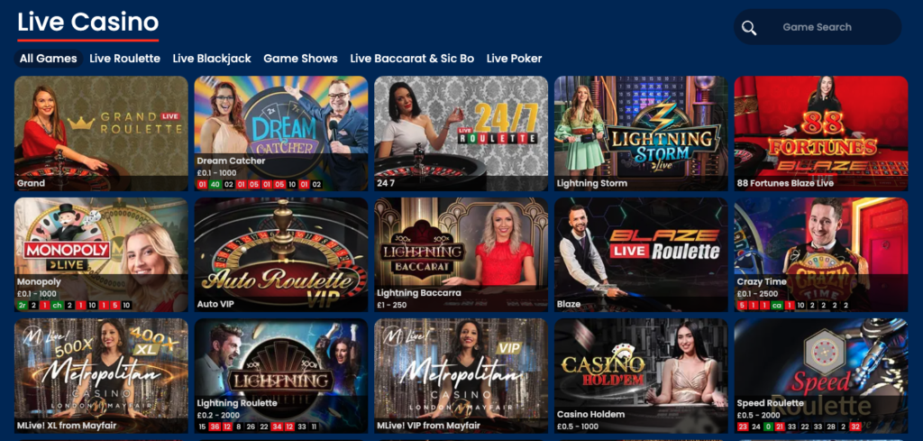 live casino options at plaza royal casino