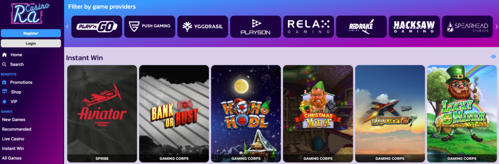 RA Casino Games.