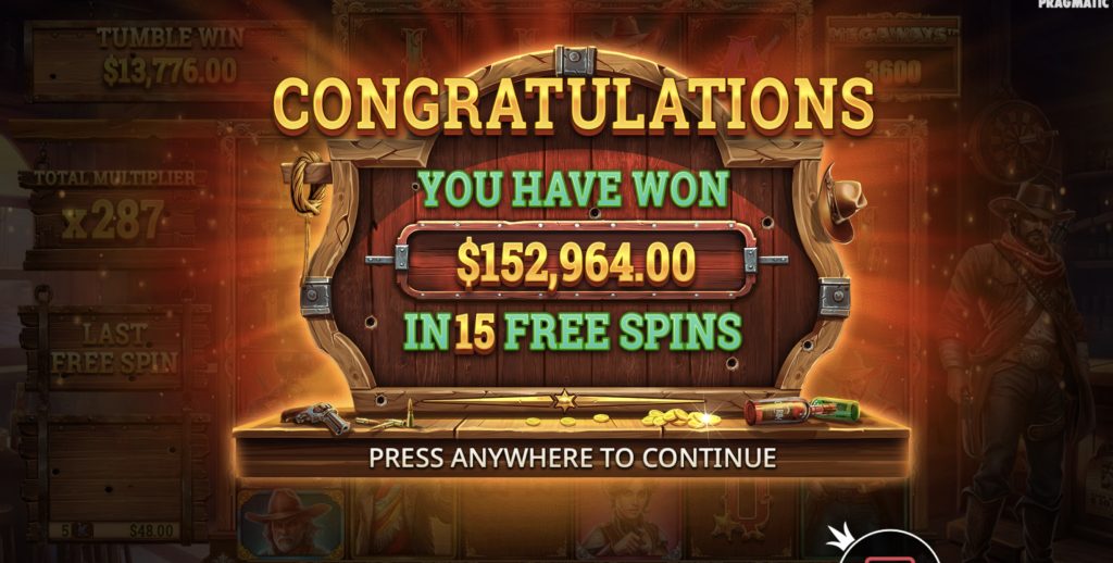 Bandit Megaways free spins slot gameplay