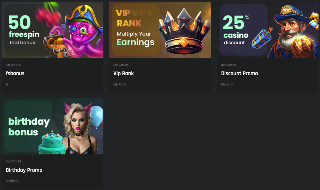 Wingamb Casino promotions.