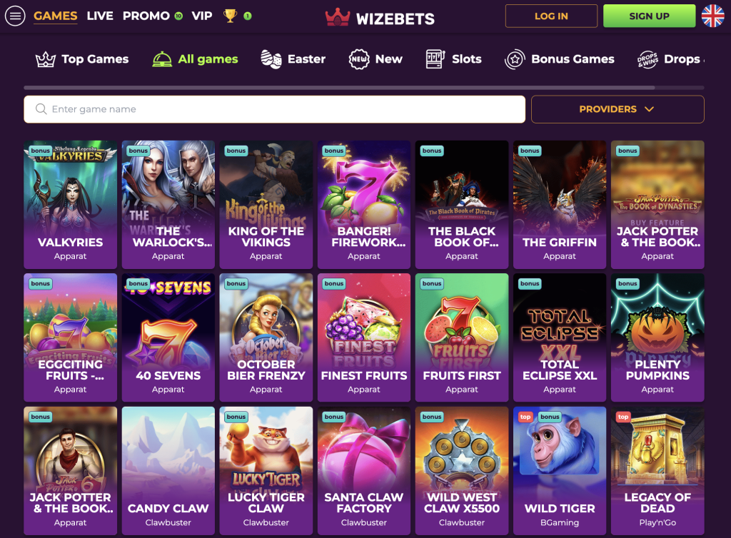 WizeBets Casino Slots.