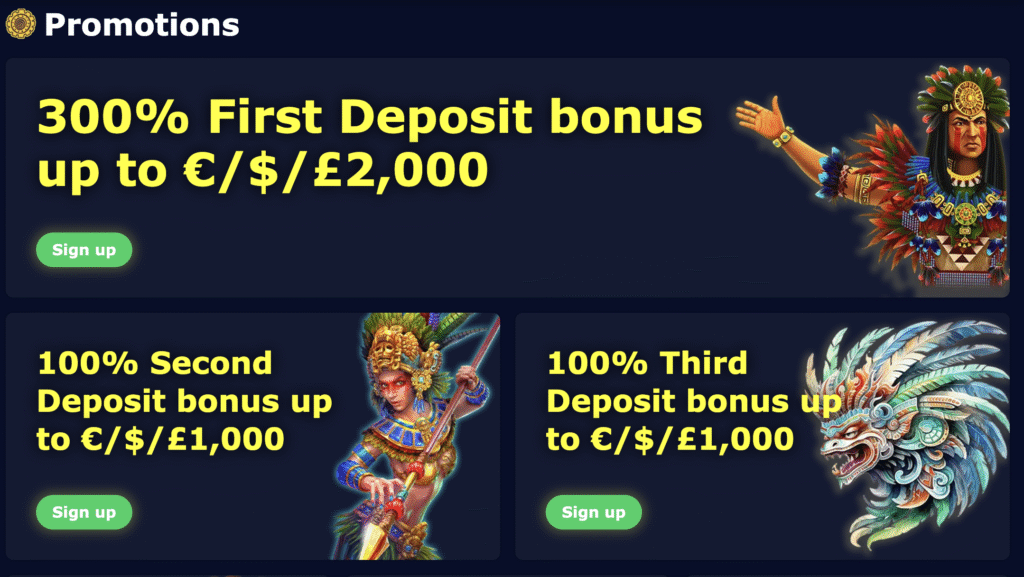 aztec paradise casino promotions