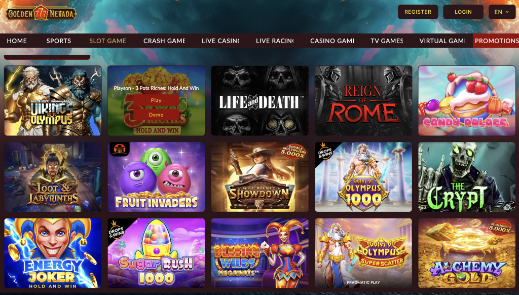 Golden 777 Nevada games.