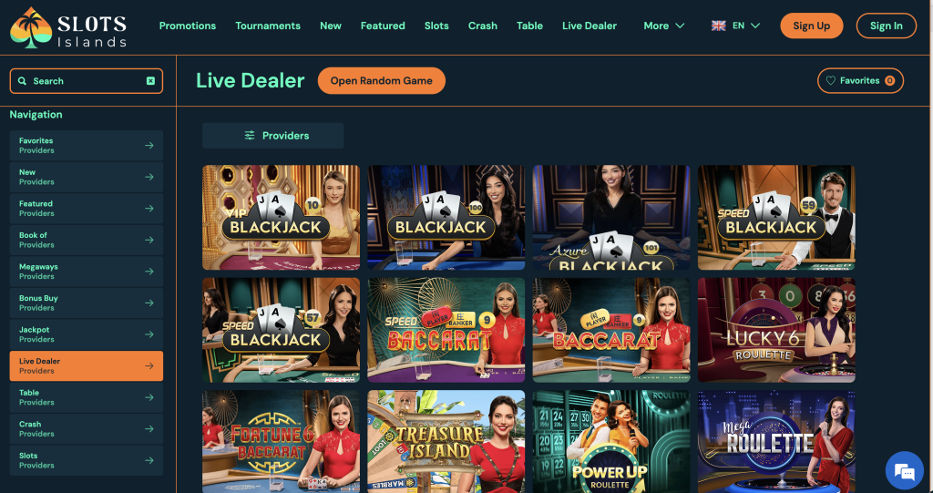 Slots Island live games.