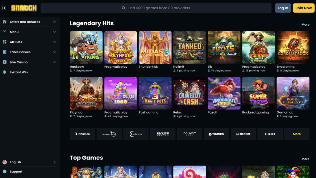 Snatch Casino Games.