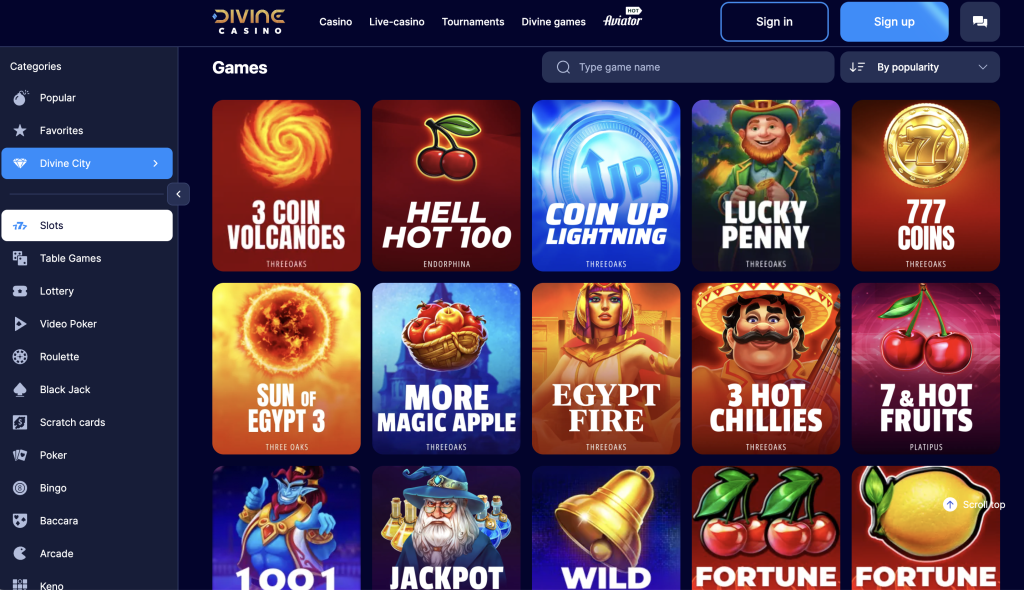 Divine Casino Games