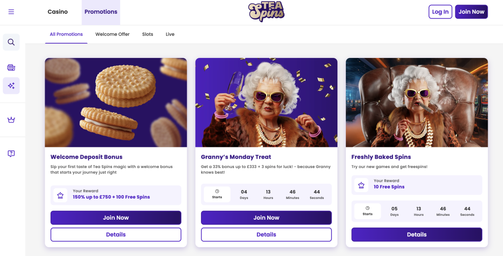 Tea Spins promotions.