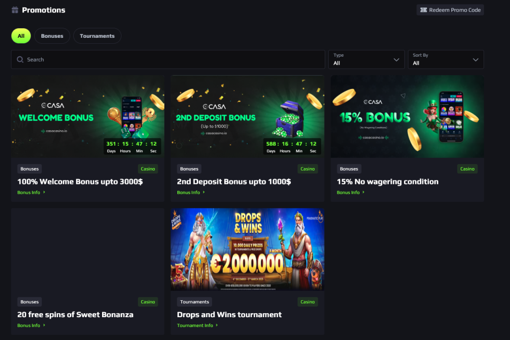 promotions at casa casino