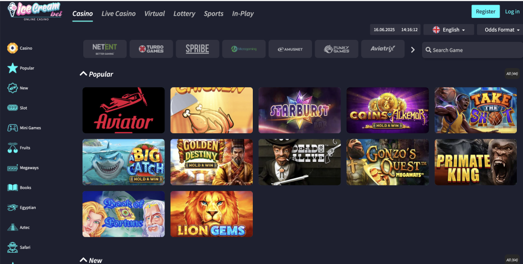 Ice Cream Bet Casino Games.