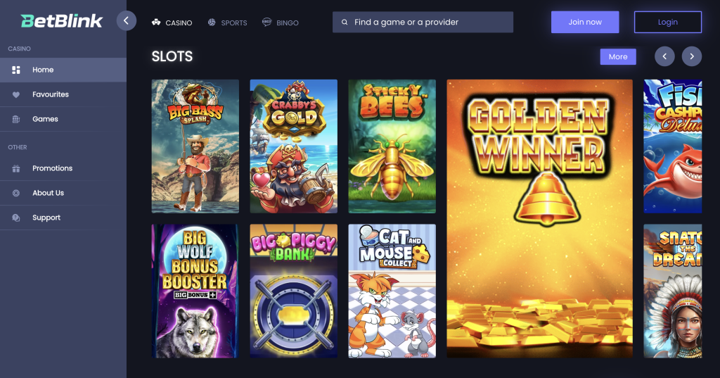 BetBlinks slot games.