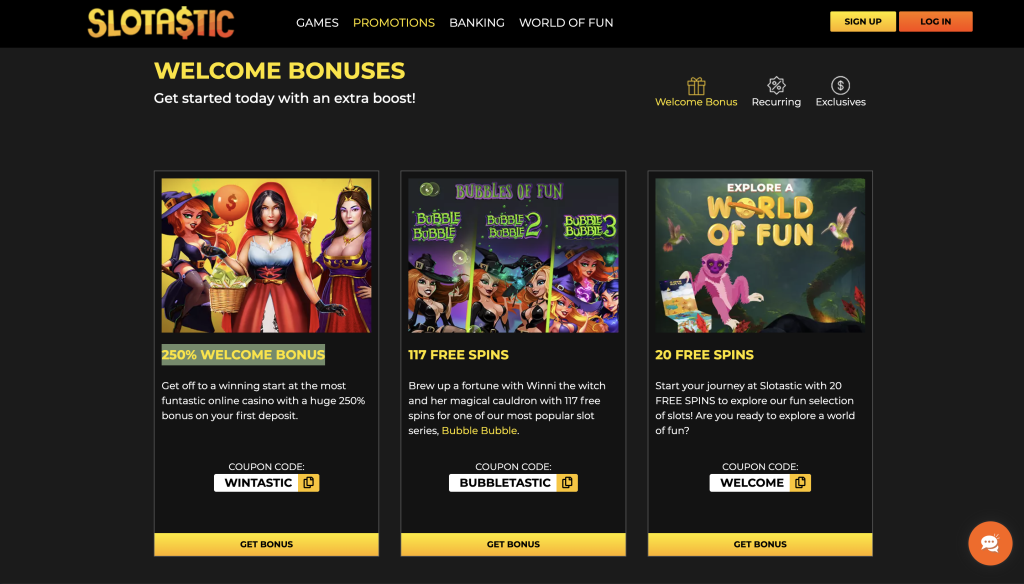 Slotastic Welcome Bonus