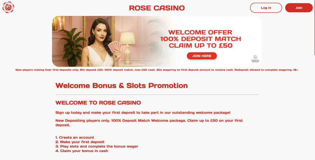Rose Casino Promotion.