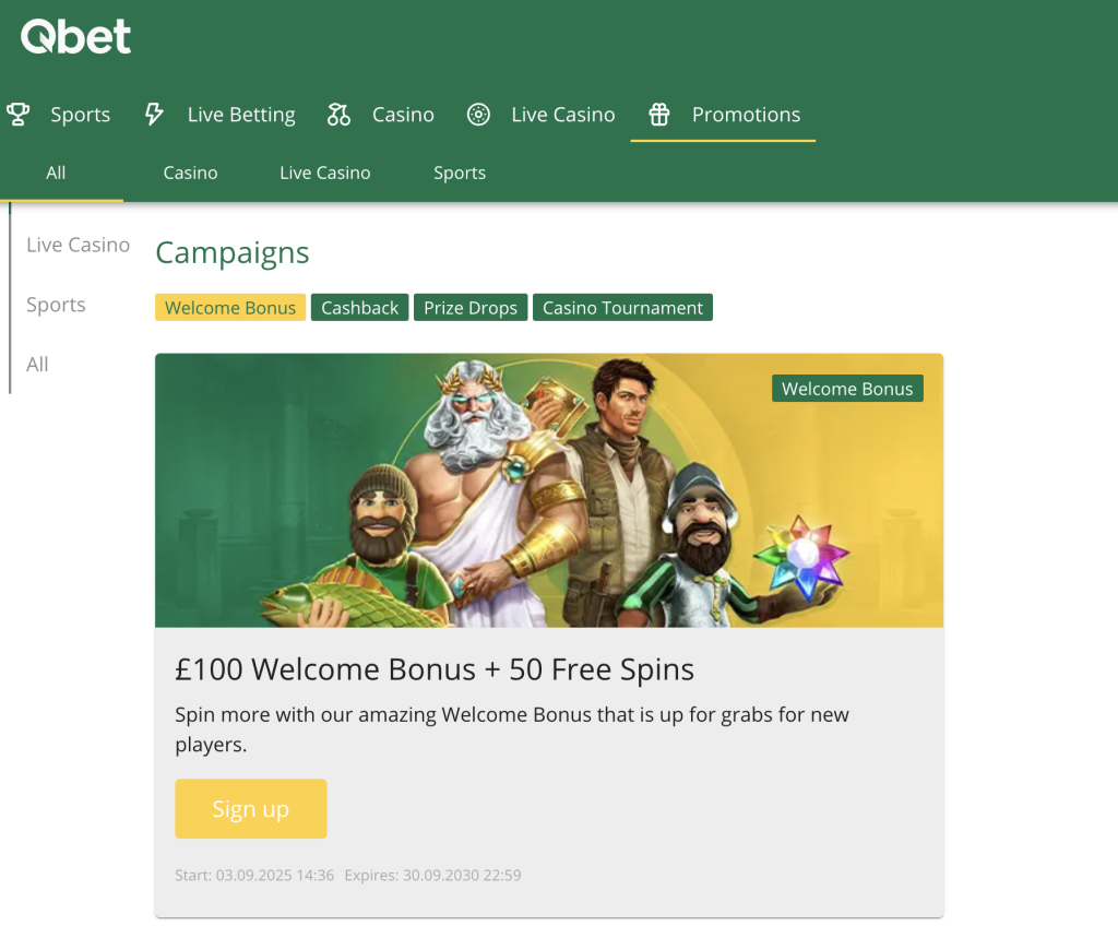 qbet casino promotions