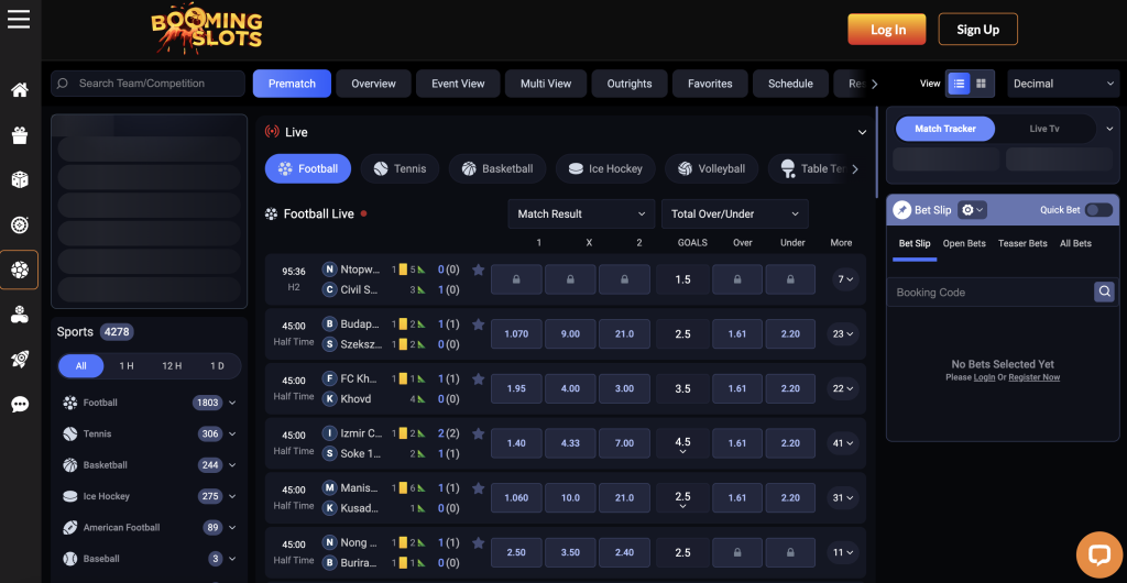 Booming Slots Live sports