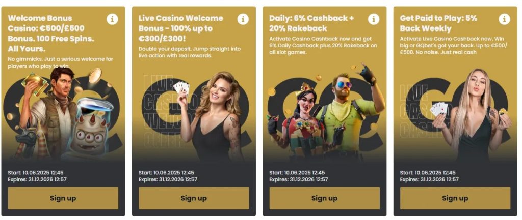 GQbet Welcome Promotions