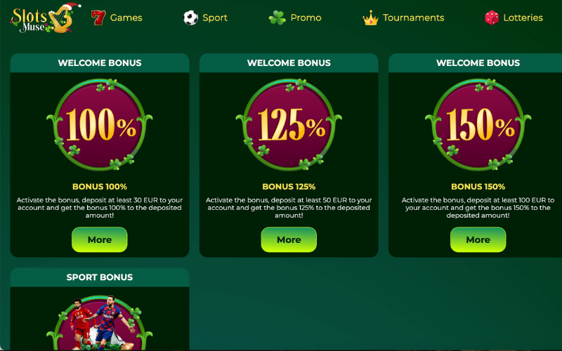 slots muse casino bonuses