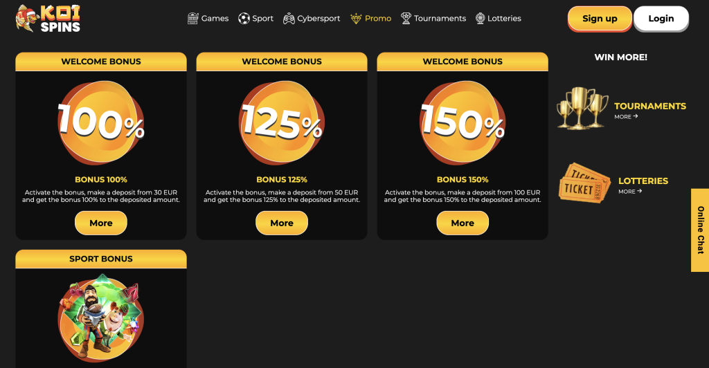 Koi Spins Casino Promotions