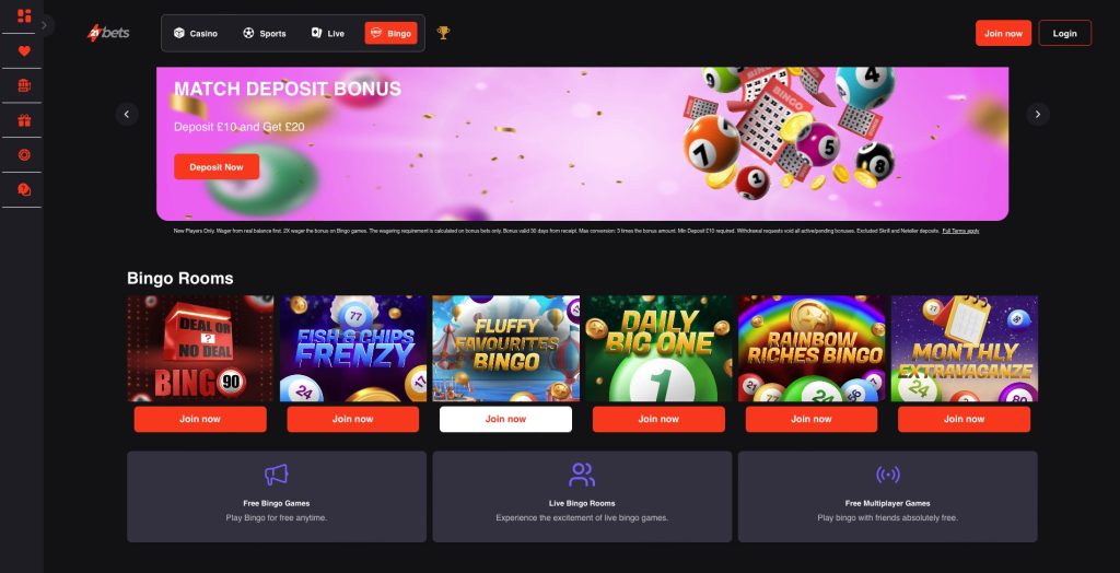 21 Bets Bingo games library